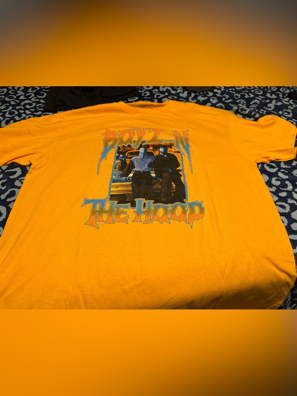 Boys in the hood Columbia Bright Yellow Graphic Short Sleeve Tee